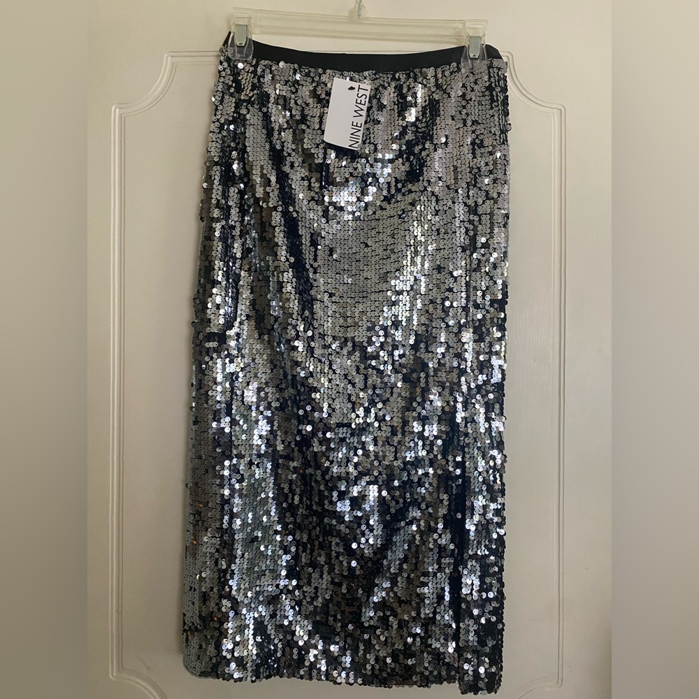 Nine West Metallic Sequin Skirt